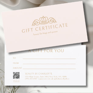 Elegant Crown Salon Blush Pink Geschenkgutschein
