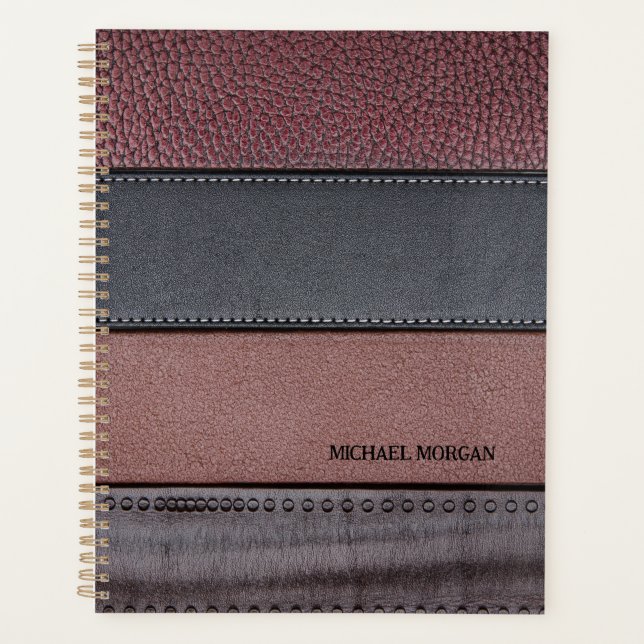 Elégant cuir de luxe look Brown Noir (Devant)