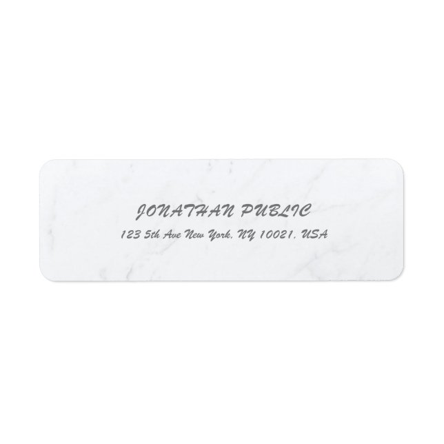 Elegant Cursive Brush Script White Marble Simple (Vorne)
