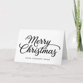 Elegant Cursive Script Merry Christmas Feiertagskarte