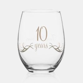 Elegant Custom 10-jähriges Keepake Geschenk Weinglas Ohne Stiel