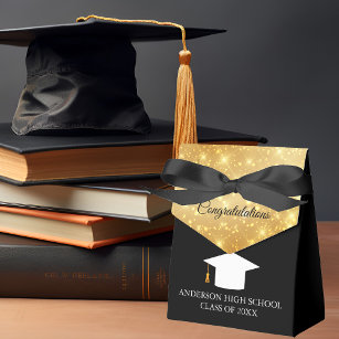 Elegant Custom 2023 Graduation Black Gold Party Geschenkschachtel