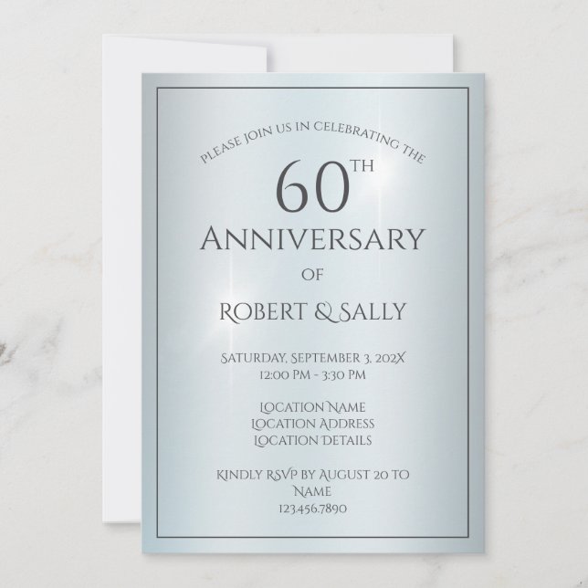 Elegant Custom 60. Hochzeitsszenario-Party Einladung (Vorderseite)