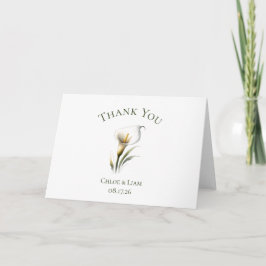 Elegant Custom Calla Lily Blume Wedding Vielen Dan Dankeskarte