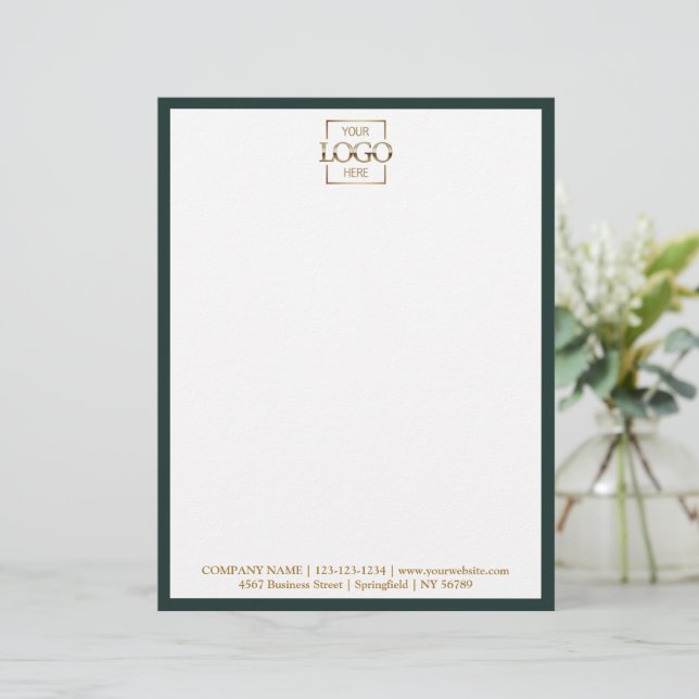 Elegant Custom Company Business Logo Branding Briefbogen (Stehend Vorderseite)