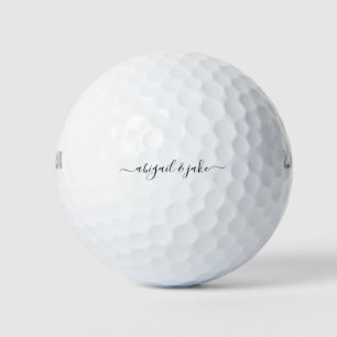 Elegant Custom Couple Names Golfball