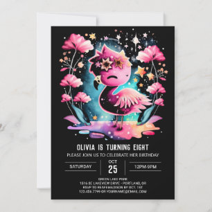Elegant Custom Flamingo Birthday Einladung