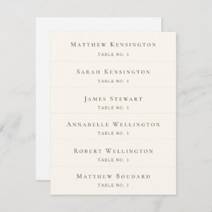 Elegant Custom Guest Names Wedding Platzkarten