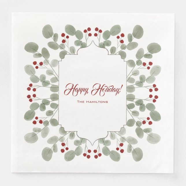 Elegant Custom Holiday Napkin Serviette (Vorderseite)