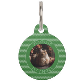 Elegant Custom Kitten Owner Gift Chevron Checkers Haustiermarke