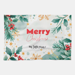 Elegant Custom Merry Weihnachtsküche Handtuch