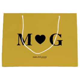 Elegant Custom Monogrammed Gift Bag for Couples Große Geschenktüte