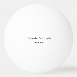 Elegant Custom Names and Date White Tischtennisball