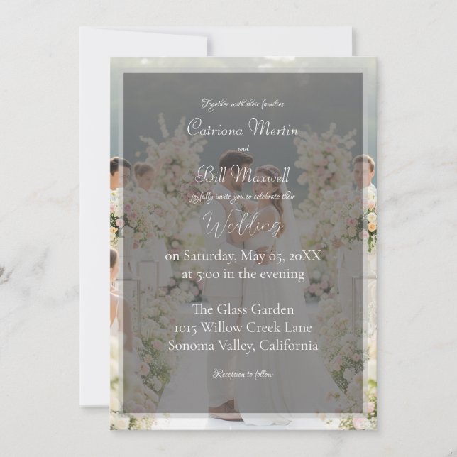 Elegant Custom Photo Wedding Invitation (Devant)