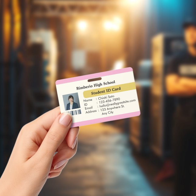 Elegant Custom Student ID Card Design Ausweis (Concert)