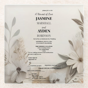 Elegant Custom Wedding Einladungen Glasuntersetzer