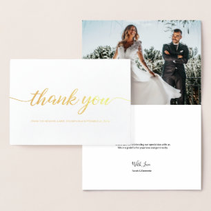 Elegant Custom Wedding Foto Script vielen Dank Folienkarte