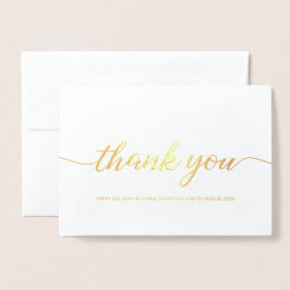 Elegant Custom Wedding Foto Script vielen Dank Folienkarte