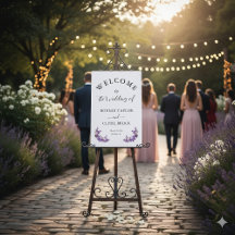Elegant Custom White Wedding Welcome Display Board
