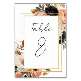 Elegant Customizable Floral Table Number Cards Tischnummer