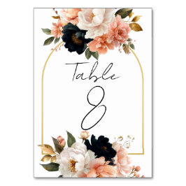 Elegant Customizable Floral Table Number Cards Tischnummer