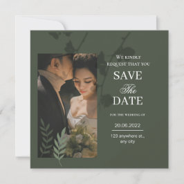 Elegant customizable olive green wedding  save the date