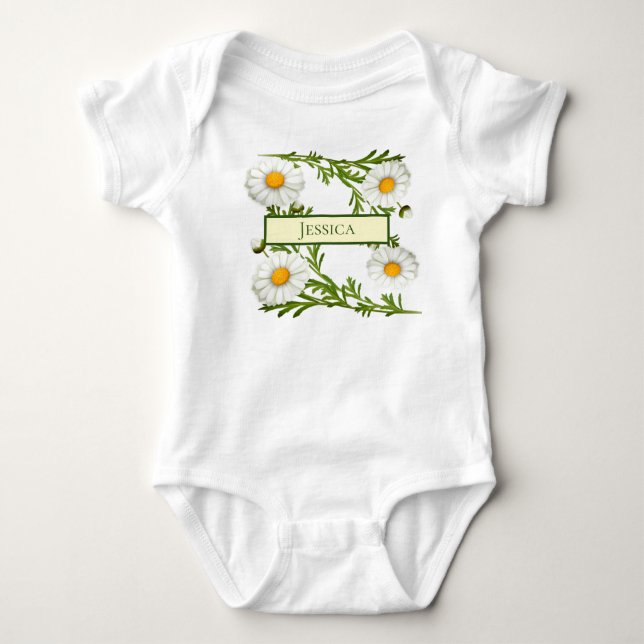Elegant Cut Daisies Baby Strampler (Vorderseite)