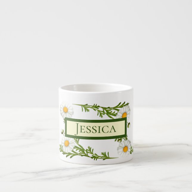 Elegant Cut Daisies Espressotasse (Vorderseite)