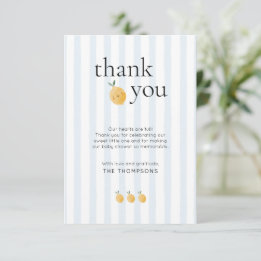 Elegant Cute Lemon Citrus Baby Shower Dankeskarte