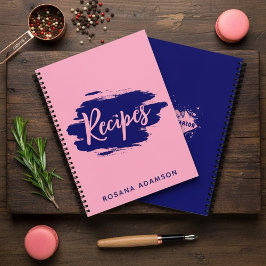 Elegant, Cute Recipe Journal (Pink & Indigo Blue)  Notizbuch