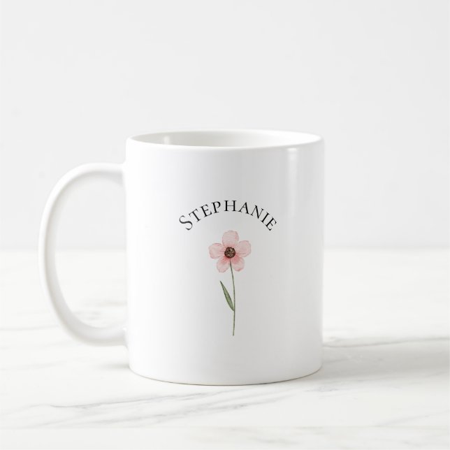 Elegant Cute Sophisticated Named Romantic Floral  Kaffeetasse (Links)