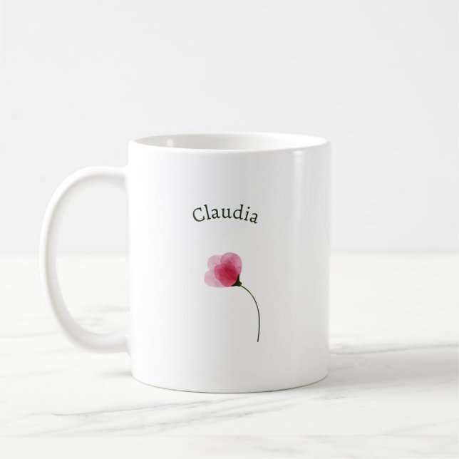 Elegant Cute Sophisticated Rustic Romantic Floral  Kaffeetasse (Links)