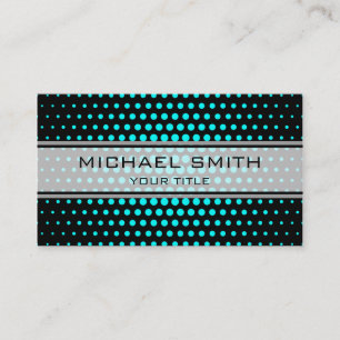 Elegant Cyan Polka Dot Pattern Visitenkarte