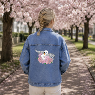 Élégant Cygne Romantique Bleu Pivoine Floral 