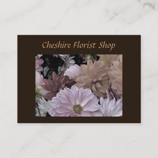 Elegant Dahlia Blume Florist Visitenkarte (Vorderseite)