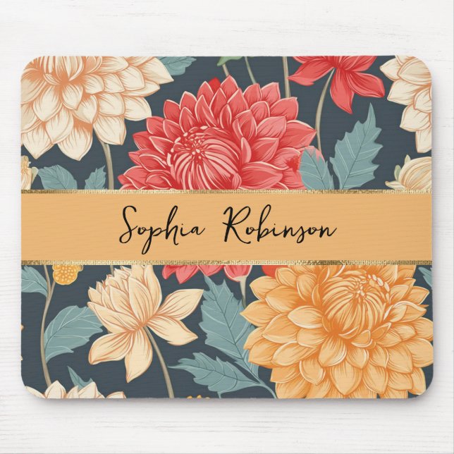 Elegant Dahlia Blume Mousepad (Vorne)