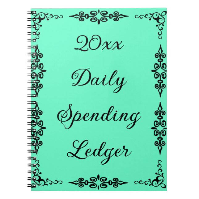 Elegant Daily Spending Ledger Budget Notebook Notizblock (Vorderseite)