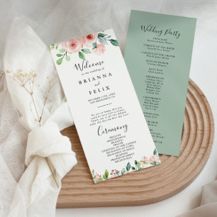 Élégant Dainty Automne Floral Wedding Programme