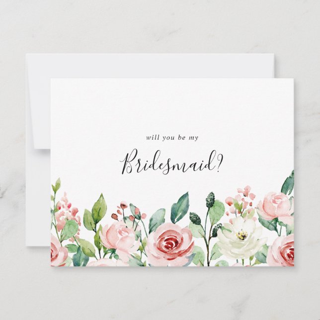 Elegant Dainty Autumn Floral Bridesmaid Vorschlag Mitteilungskarte (Vorderseite)