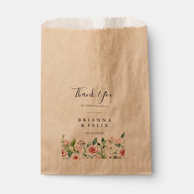 Elegant Dainty Autumn floral Vielen Dank für Ihre  Geschenktütchen (Vorderseite)