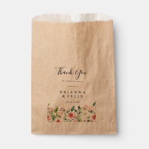 Elegant Dainty Autumn floral Vielen Dank für Ihre  Geschenktütchen