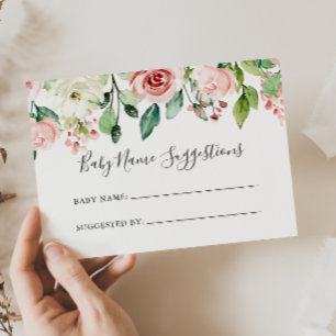 Elegant Dainty Floral Baby Name Suggestions Card