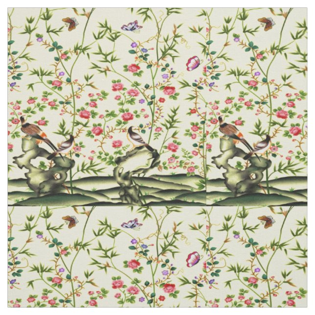 Elegant Daisies Bird Fabric Stoff (Muster)