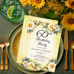 Elegant Daisies Garden Floral 60. Geburtstagsparty Einladung<br><div class="desc">Der hübsch elegante bohobige Wildblume-Garten "60. Geburtstagsparty" strahlt Blumenmuster aus.</div>