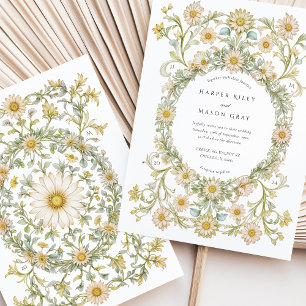 Elegant Daisies Garden Wedding Einladung