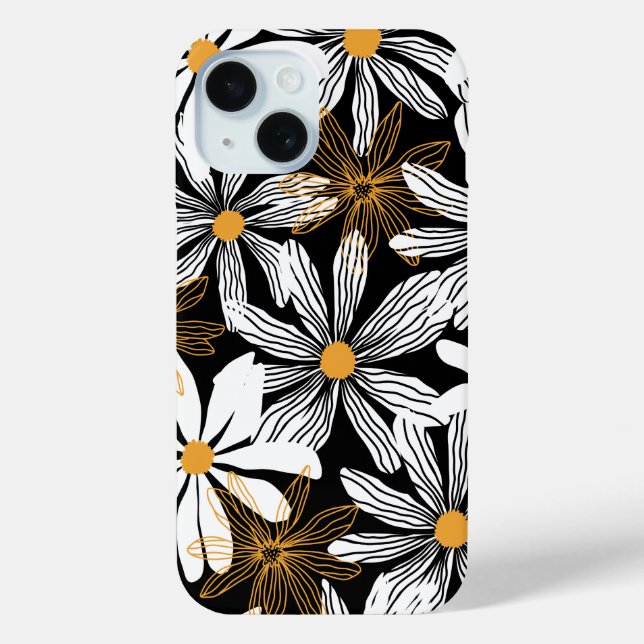 Elegant Daisy Abstrakt Pattern Case-Mate iPhone Hülle (Rückseite)