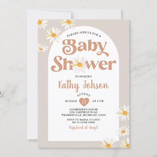 Elegant Daisy Blume Arch Boho Baby Shower Einladung