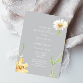 Elegant Daisy | Gray Wedding Rehearsal Dinner Einladung