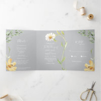 Élégant Daisy | Invitation triple gris