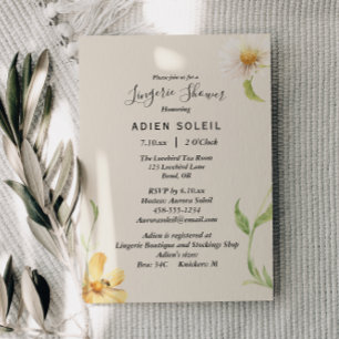 Elégant Daisy Lingerie Douche Invitation